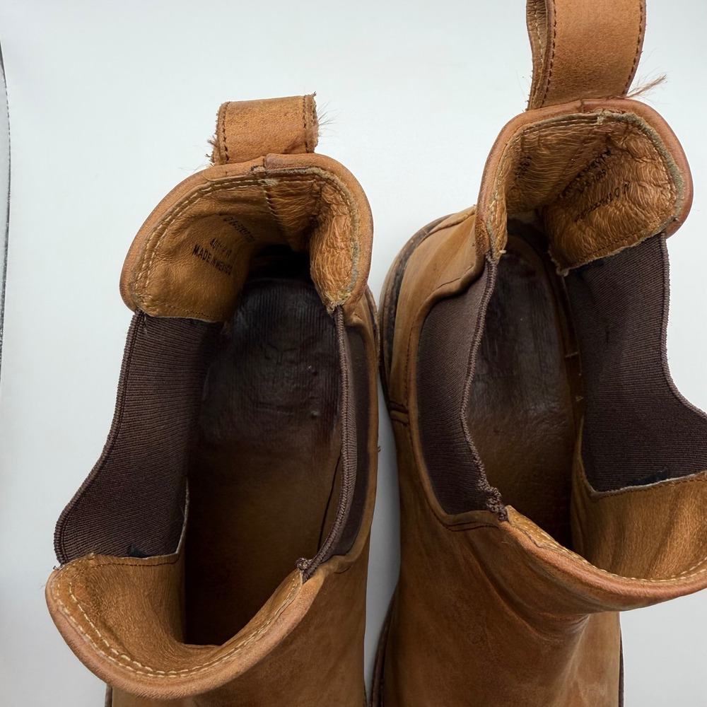 Frye Men's Chelsea Boots Size 10 D Cognac Leather 3480687 Dark Brown Pull On - Picture 7 of 9